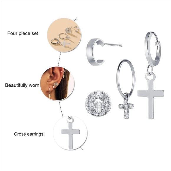 2/$10 NEW! Bohemian Earring Set Studs Cross Creative - Picture 4 of 4